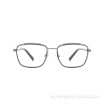 Lectura de vidrio Black Spectacle Man Woman Metal Gafas ópticas Marco de gafas